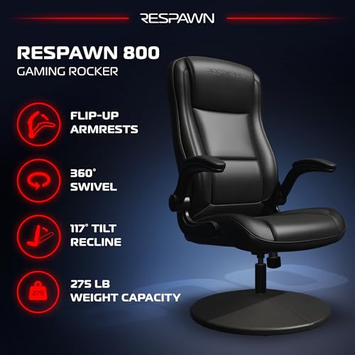 Image of RESPAWN 800 Console Rocker Gaming Chair, Swivel Seat with Lumbar Support