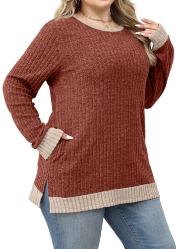 Image of Sampeel Long Sleeve Shirts for Women Tunic Sweaters Fall Fashion Outfits | Sweaters for Women, Early Fall Fashion Must Haves 2026, Long Tunic Tops, Vacation Outfits, Autumn, Plus Size Blouses