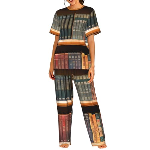 Pyjama court bibliothèque femmes respirant contre la chaleur nocturne