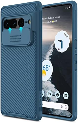 Nillkin google Pixel 7 Pro Case [Slide Camera lens Protector], CamShield Pro slim Pixel 7 Pro case with shockproof bumper,Anti-slip and scratch Protective phone case for Pixel 7 Pro (Dark blue)