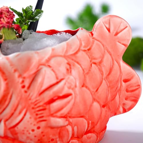 Copa de cóctel de cerámica roja tipo pez, el obsequio original para eventos 5