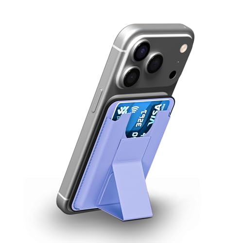 Image of GRIPP Mag Pocket Stand Wallet Card Holder Compatible with Mag-Safe for iPhone 17 /16 /15 /14 /13 /12 Series & All Mag-Safe Phone Cases, Built-in Stand, Strong Magnetic Alignment - Light Blue