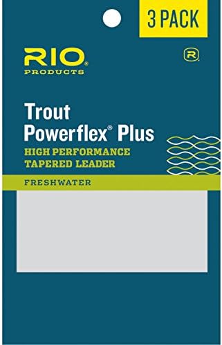 Rio Fly Fishing Power Flex-Plus 9' 4X Fishing Leaders, Clear, Pack of 3