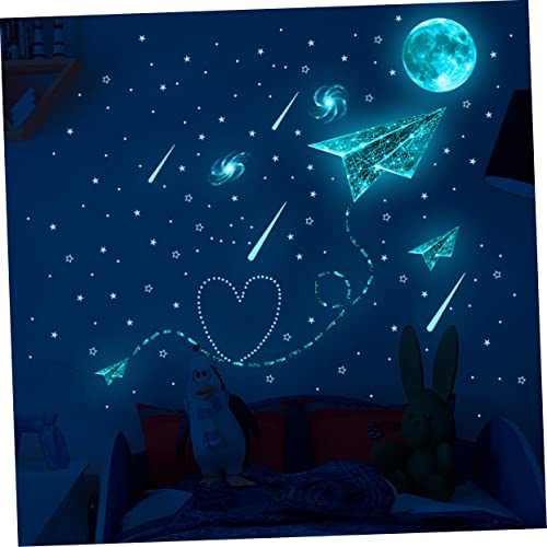 1 Conjunto Adesivo De Parede De Estrelas Luminosas Decalques Da Parede Da Estrela Do Planeta Parede