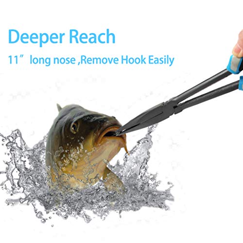 Crazy Shark Long Nose Fishing Pliers Hook Remover Tools 11 Inches (Blue) #TOP1