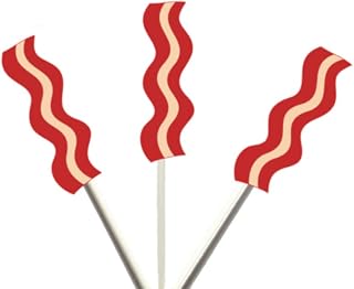 (12 Count) BACON CUPCAKE TOPPERS, BREAKFAST BACON CUPCAKE TOPPERS