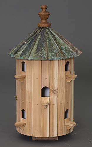 26" Cedar Birdhouse - 10 Room Patina Copper Top Finch Bird Condo House Amish Handcrafted In Lancaster Pennsylvania Usa #TOP2