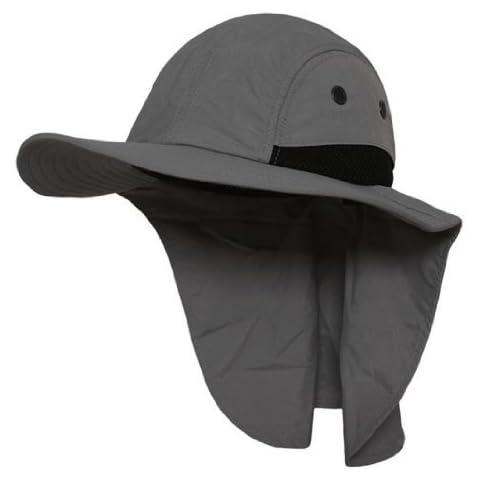 Altis Apparel 4 Panel Quick Dry Out Moisture Large Bill Flap Hat Sun Cap (Grey) Cover