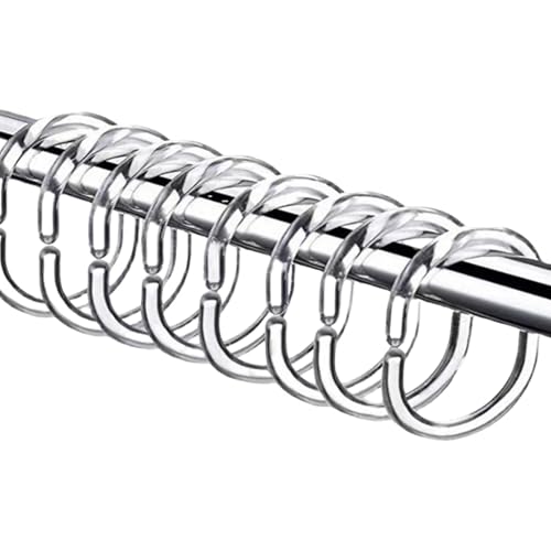 24 Packs Shower Curtain Rings Plastic Curtain Rings Hook Hanger Bath Drape Loop Clip Glide Bathroom Shower Window Rod (Transparent)