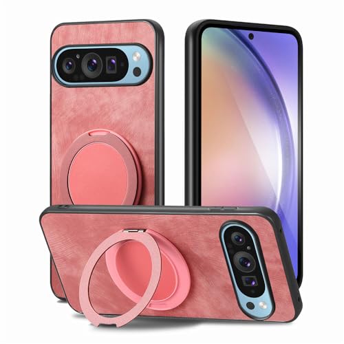 Coque silicone Google Pixel 10 rigide cuir rose magnétique