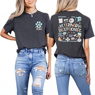 Custom Name Veterinary Pocket Print Font Back Shirt, Personalized Animal Hospital Gift, Veterinary Assistant Custom Tee, Vet Tech Life Tee, Animal Lover Tshirt Multi