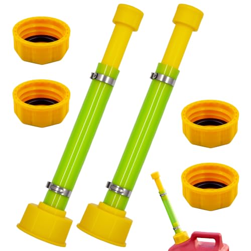 Alepoeza 10 Inch Gas Can Spout Replacement with Yellow Gas Caps