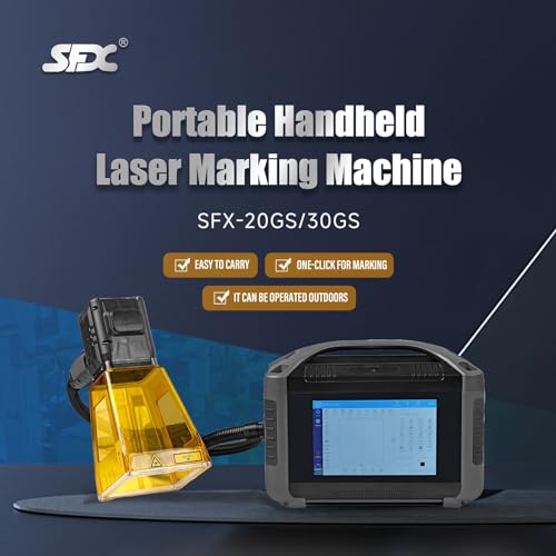Image of Fiber Laser Engraver Portable Handheld 50W Fiber Laser Marking Machine Battery and Plug in Dual Power 100x100mm Engraving Area for Metal Non Metal Class 1 Laser Output Power 0.39mW