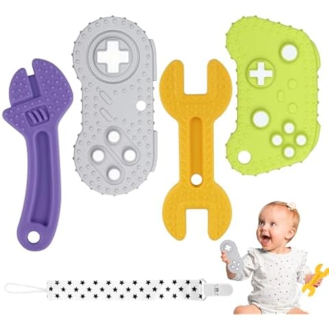 Chuya Baby Teething Teether Toys for Infant Toddlers Relief of Discomfort Soft Gums Chew Toys Silicone BPA Free Cover
