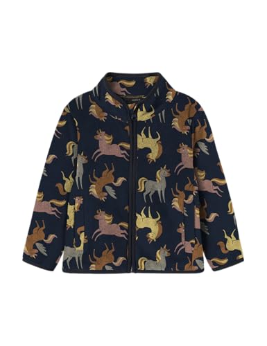 NAME IT Mädchen Nmfmeeko Fleece Jacket Aop2, Dark Sapphire, Numeric_110
