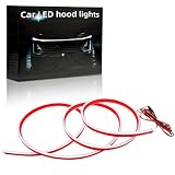 DEGGOX Car Hood Light Strip White 70 Inches Exterior Car LED Strip Lights Flexible LED Strip Lights