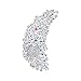 EVER FAITH® 5 Inch Bridal Silver-Tone Flower Bouquet Brooch Austrian Crystal Iridescent Clear AB