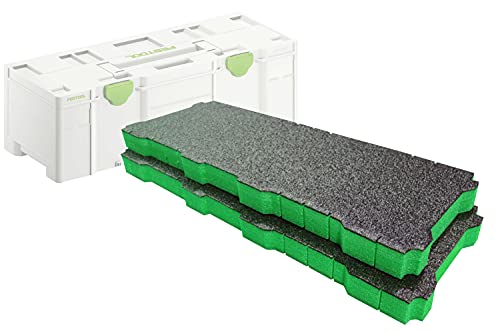 Shadow Foam Systainer SYS3 XXL Foam Inserts [Twin Pack] Cut and Peel Foam Inserts for Festool and TANOS SYS3 XXL Systainers | Tool Organisation, Kaizen, 5s, Tool Storage & Storage Boxes (50mm, Green)