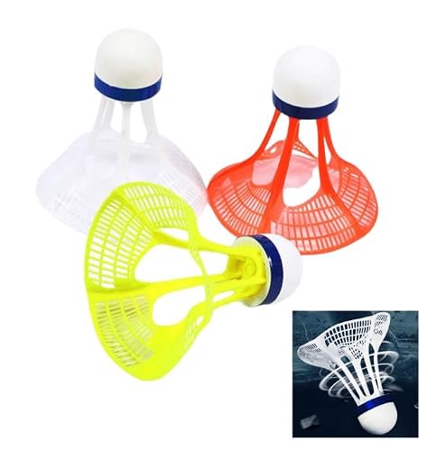 GodtKowty 3-Pack Windproof Badminton Shuttlecocks, Outdoor Nylon Shuttlecocks with Enhanced Stability and Durability, Multi-Color Set (White, Green, Orange) for Training and Skill Development