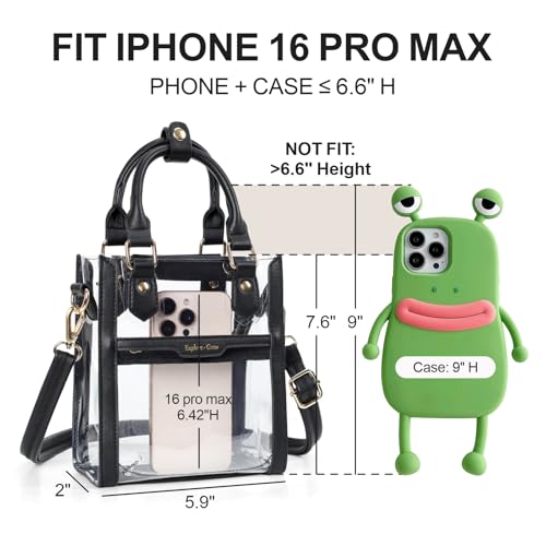Image of PACKISM Clear Purse for Stadium Events - Clear Crossbody Bag for Women | Adjustable Wide Strap, 2 Easy-Access Pockets, Thick 0.5mm PVC, for Sport Game Day Concert Festival, Clear Bag Stadium Events