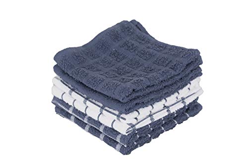 Ritz 100% Terry Cotton, Highly Absorbent Dish Cloth Set, 12” x 12”, 6-Pack, Federal Blue