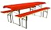 Brandsseller - Coussins pour Banc de Brasserie Ensemble de Housse 3 pièces - 1 Nappe 240x90cm et 2 Coussinets pour Banc rembourrés 220x25 cm Couleur Rouge
