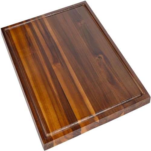 happimess Eldridge Extra Large 24" x 18" Acacia Cutting Board, Brown by happimess - Used condition - US$39.79