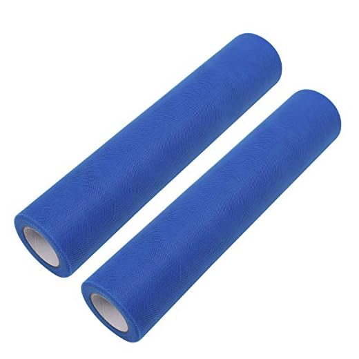 Rollo de Tul Azul Real (Pack de 2) - 2x 25 Metros, 30cm de Ancho Tul Tela neta para Lazos Silla, Caminos de Mesa, Decoración de la boda, Cumpleaños de Fiesta, Faldas Tutú, Bricolaje Manualidades