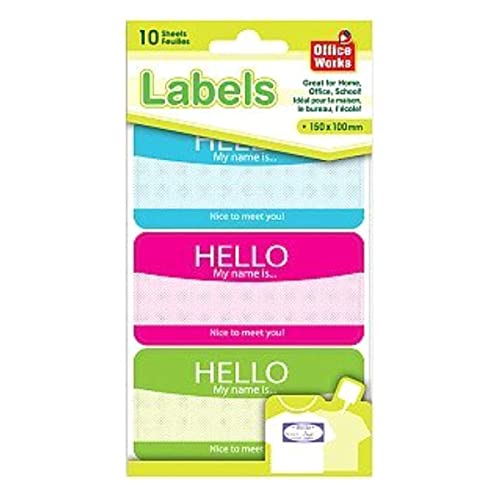 Office Works 10 Sheets Name Tag Stickers , 30 Labels