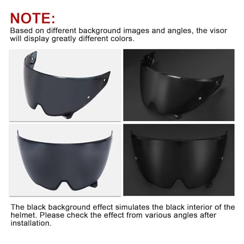 Image of PSLER Shatterproof Motorcycle Helmet Visor for Atlas 3.0 4.0,Deep Black | Impact-Resistant ,UV400 Protection, Motorcycle Tinted Face Shield for Atlas 3.0 4.0,Visor Replacement