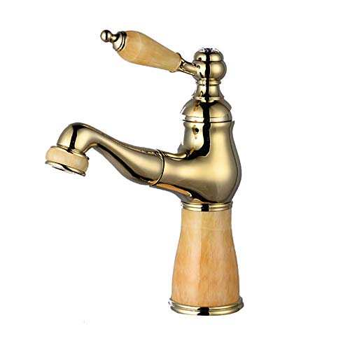 Robinet de lavabo à une main mitigeur vintage tout cuivre jade mitigeur d'évier de salle de bain