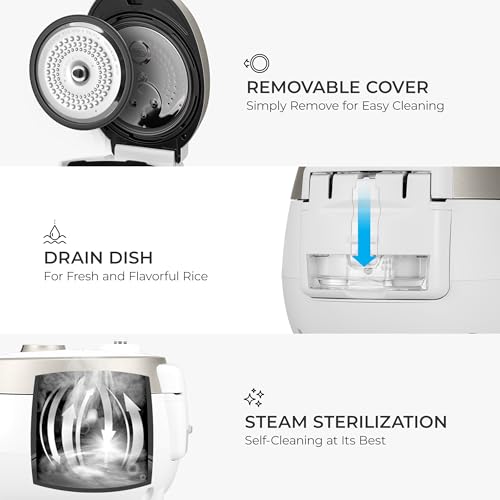 Cuckoo CRP-RT0609FW 6 cup Twin Pressure Plate Rice Cooker & Warmer with High Heat, GABA, Mixed, Scorched, Turbo, Porridge, Baby Food, Steam (Hi/Non Press.) and more, Made in Korea (White) by CUCKOO - Image 8