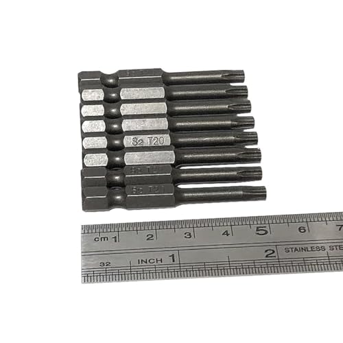 Image of aiyun 12-Piece T20 Security Bits, 2 Inch long S2 Steel Magnetic Security Screwdriver Set, 6 Point Star Driver Bit Set Screwdriver (50mm T20)