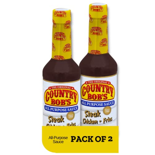 Country Bob's All Purpose Sauce - All Natural Condiment Sauce For Dipping, Marinating, Bbq Sauce, Steak Sauce - All Purpose Seasoning For Beef, Pork, Chicken, Fish, And Stir Fry Vegetables -13Oz (Pack Of 2) #TOP3