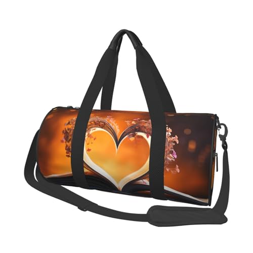 Travel Duffle Bag Weekender Bags for Men Women with Shoe Compartment Large Capacity Weekender Overnight Bag Love Shape Carry On Tote Bags Sport Gym Bag for Travel Yoga, Black, One Size