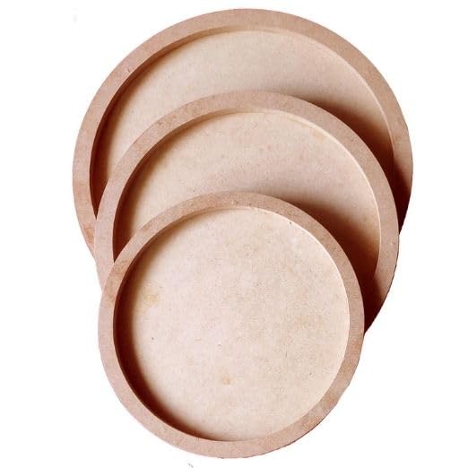 6" round wood cradle frame for acrylic painting, fluid pouring art techniques, textured diy moon artwork creation for aspiring artists, creative kids, ideal for various crafting