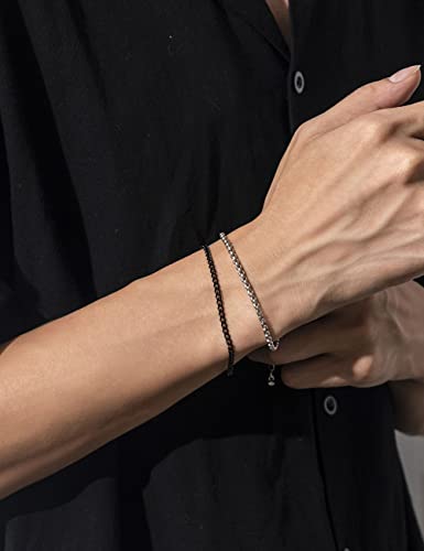 Kim Carrey Mens Bracelet, Stainless Steel Bracelets For Men, Durable Waterproof Cuffs Bracelet For Men (2 Pieces Black And White) #TOP5