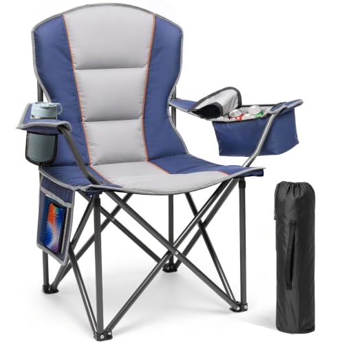 Suteck Folding Camping Chair, Oversized Heavy Duty Chairs, Blue by Suteck - Used condition - US$36.79