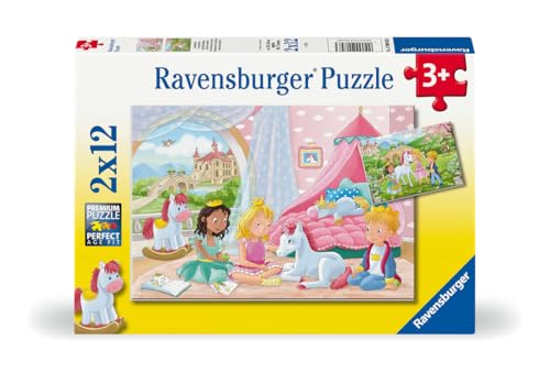 Ravensburger - Puzzle Enfant - Lot de 2 Puzzles 12 pièces - Amitié enchantée - Fille ou garçon dès 3 Ans - Puzzle de qualité supérieure - 2 Posters Inclus - 12000858