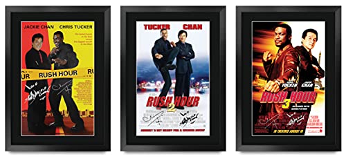 HWC Trading Rush Hour Collection Jackie Chan 16 x 12 inch Gifts Printed Poster Set Signed Autograph Picture for Movie Memorabilia Fans - 16" x 12" Framed