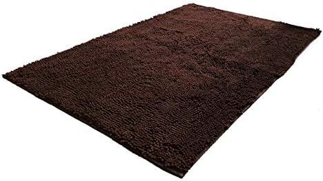 Easy Noodle Mat for Muddy Paws | 65 x 90cm | Super-Absorbent | Non-Slip | Machine Washable | Tumble Dryer Able | Ultra-Soft | Steel/Grey | Plain