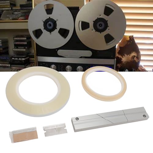 Elprico 1/4 10 Zoll Spleißblock-Kit, Open Reel Tape Media mit Spleißband-Vorlaufband-Medienblatt für Revoxsonido