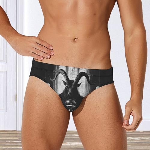 Baphomet Satan Goat Mens Swim Briefs Quick Dry Swim Trunk Bikini Underwear Swimsuit4