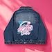 Barbie Girl's Button Up Jean Jacket - Fashion Denim Jacket with Pink Convertible Car Design for Kids (Deep Blue, Size 5/6)