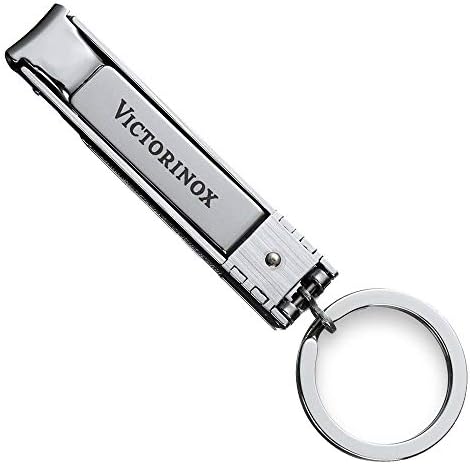 Victorinox 8.2055.C Nail Clippers with Nailfile/Ring in Skai-Pouch, Grey