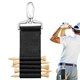 Golf-Tee-Halter aus Leder für Tasche, Gürtelclip, Golftee-Aufbewahrungsbehälter aus PU-Leder mit 5 Schlitzen – Gürtelclip für Golf-T-Shirts, tragbare Golf-T-Shirt-Tasche