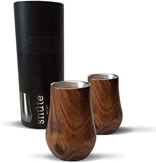 Snüte Double-wall Stainless Steel Whiskey Glasses - Stemless Whiskey Nosing Glass - Gift