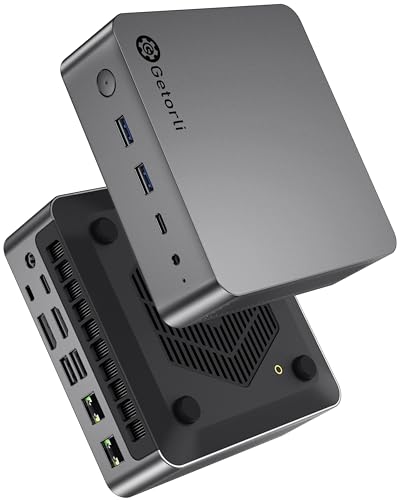 Image of Getorli AI Mini PC Ryzen 7 Pro 8845HS CPU Radeon 780M Graphics Compact Gaming PC 16GB DDR5 RAM 1TB NVMe SSD Small Desktop Computer Dual 2.5GLAN 4K HDMI DP Micro PCs WiFi 6 BT5.3 Prebuilt OS Office