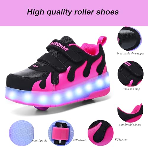 Chaussures à roulettes filles garçons baskets DEL rechargeables roller débutant
