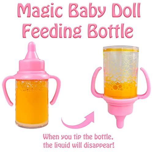 BNUZEIYI Baby Doll Accessories - Feeding and Caring Set With Diaper Bag, Bottles for Girls Toys Gift, Stuff Clothes Fit 14-16 Inch and 18 Inch Dolls